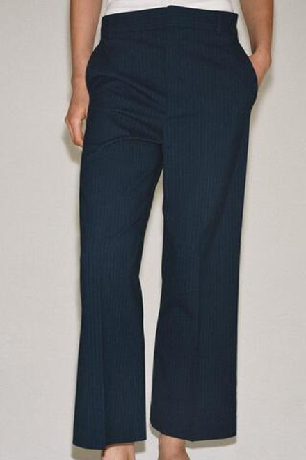 ZARA БРЮКИ В ПОЛОСКУ — ZW COLLECTION, МОРСКОЙ СИНИЙ