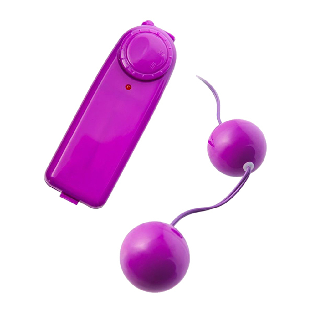 Фиолетовые вагинальные шарики с вибрацией ToyFa Basic 885007