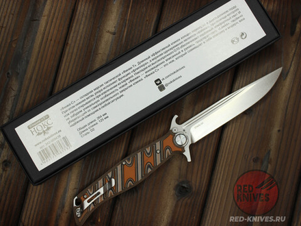 Складной нож НОКС Финка-С (Шайбы) c клинком из стали D2, рукоять G10