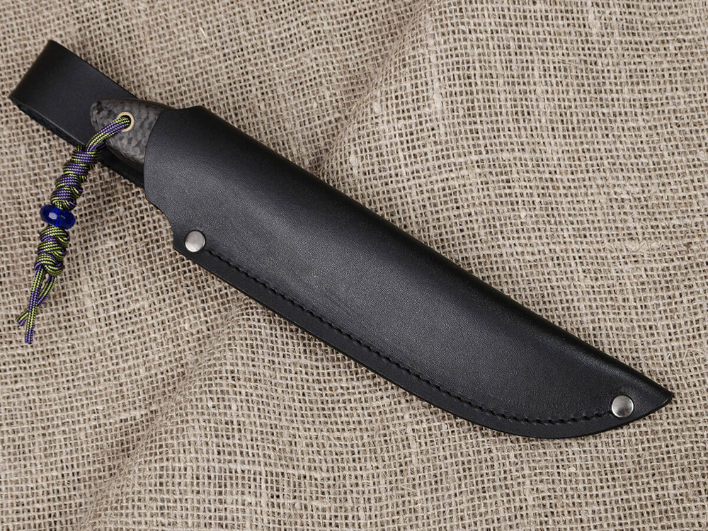 Нож для бушкрафта "Канадец XL", сталь VG-10/Elmax, рукоять карбон (черный спейсер)