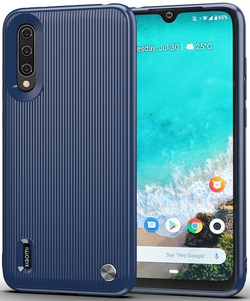 Чехол для Xiaomi Mi A3 (CC9E) цвет Blue (синий), серия Bevel от Caseport