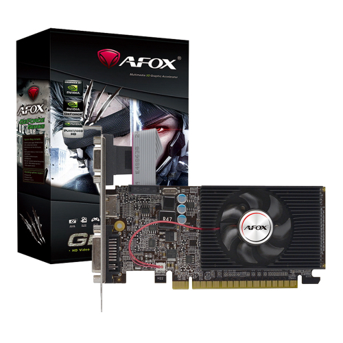 Видеокарта AFOX NVIDIA GeForce GT610, 1Гб GDDR3, 64 бита, LP, Retail, PCIe2.0, 1xFAN, 1-SLOT, 29Вт, VGA, HDMI, DVI (AF610-1024D3L7-V6)