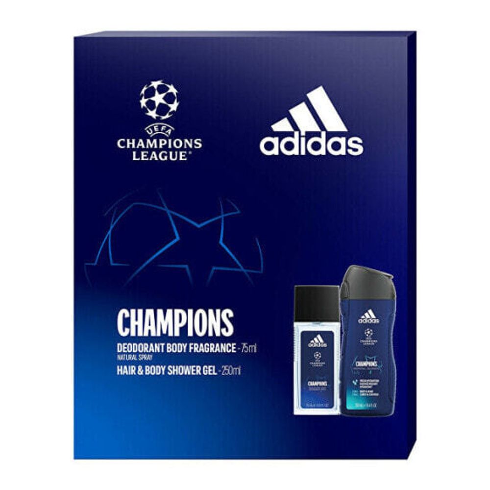Парфюмерные наборы UEFA Champions League Edition - deodorant s rozprašovačem 75 ml + sprchový gel 250 ml