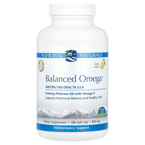 Nordic Naturals, Balanced Omega™, со вкусом лимона, 830 мг, 180 капсул (415 мг в 1 капсуле)
