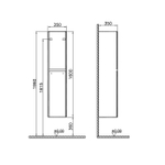 Высокий шкаф VitrA S50+ левосторонний, цвет белый глянцевый 54770