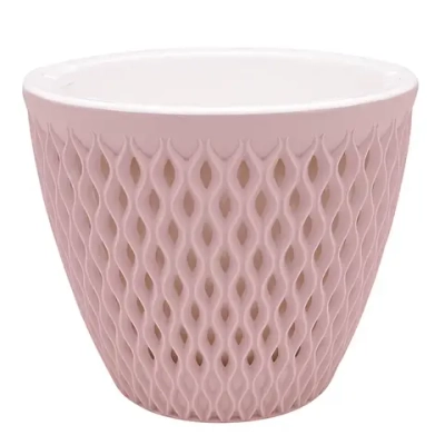 Кашпо для цветов пластиковое 1,6л d-16см «Версаль» Бежево-розовый