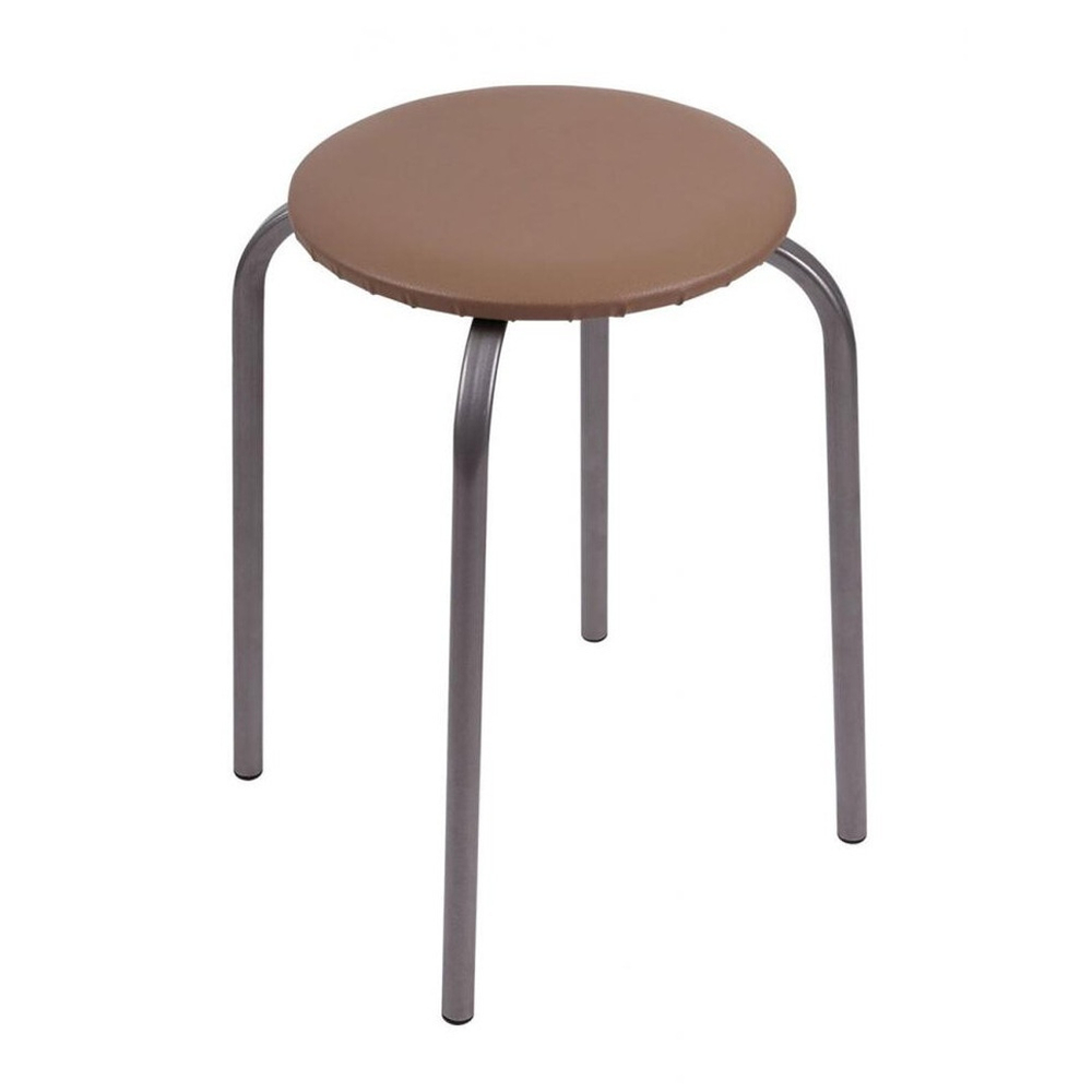 Табурет круглый мягкий "Эконом" бежевый