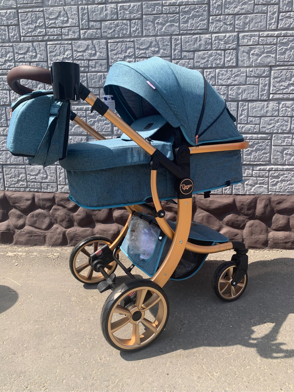 Коляска-трансформер 2в1 DAREX 608 Синий текстиль