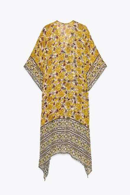 ZARA ПЛАТЬЕ-КАФТАН С ПРИНТОМ — ZW COLLECTION, РАЗНОЦВЕТНЫЙ