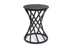 "Сантьяго" журнальный стол из HPL круглый Ø40 H55, каркас из стали темно-серый (RAL 7024), цвет столешницы "1523"