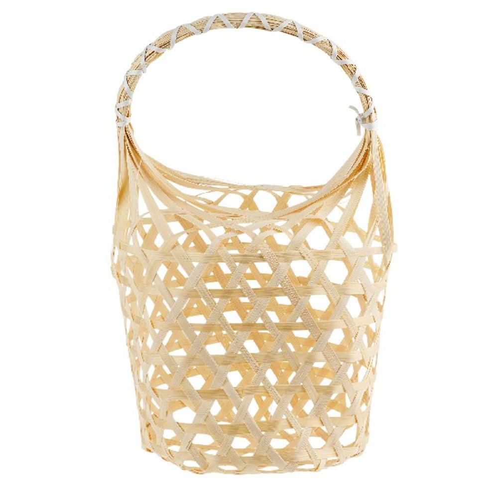 Корзина плетеная (бамбук) D14хН18/30см (Натуральный)