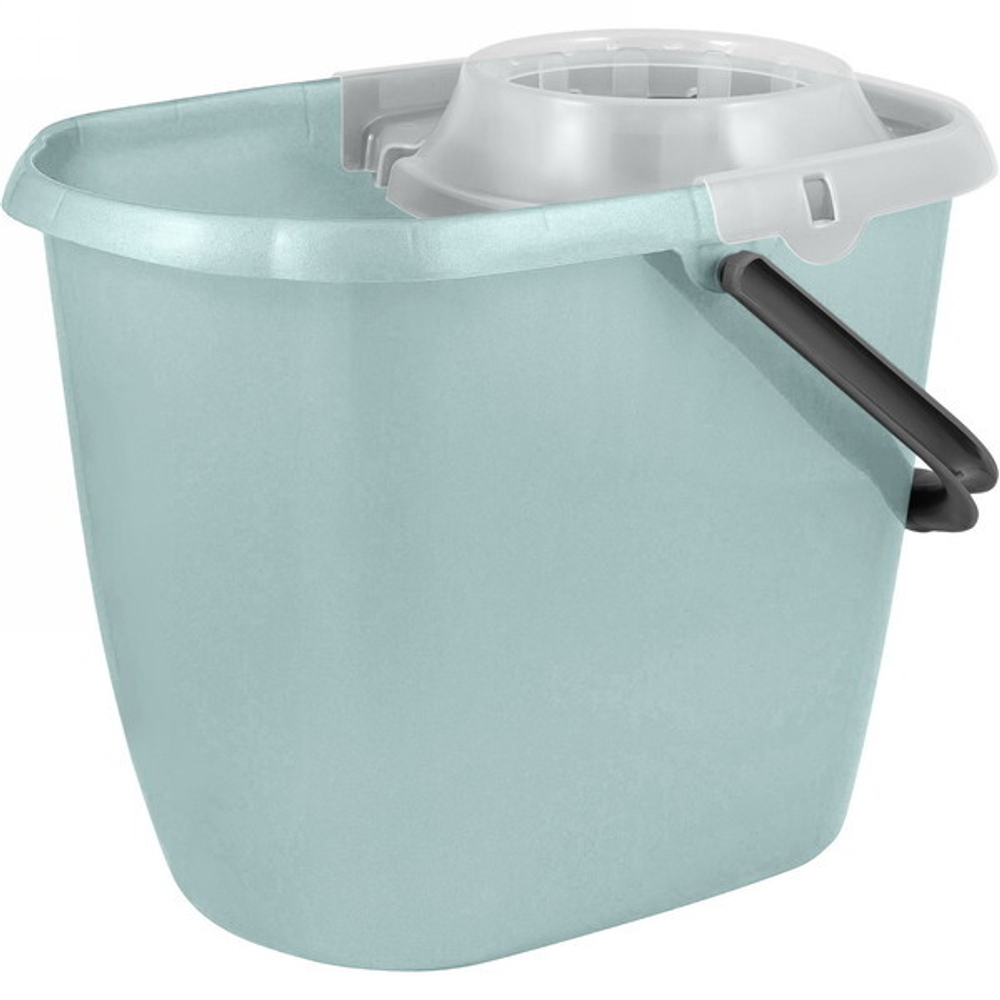 Ведро 13л пластиковое «Etna» прямоугольное с отжимом МОП (серый)