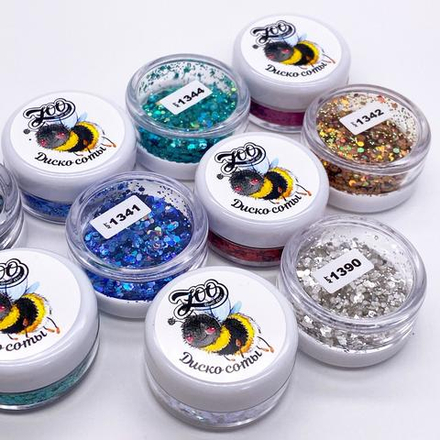 1332 Шестигранники микс "Диско соты" 2 г