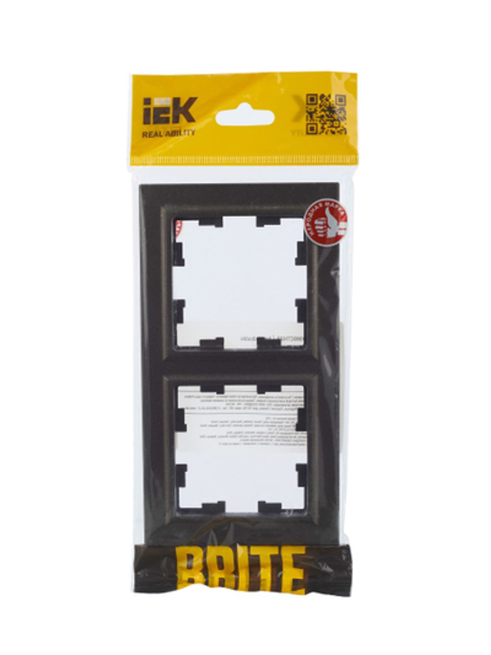 BRITE Рамка 2-местная РУ-2-БрТБ темная бронза IEK