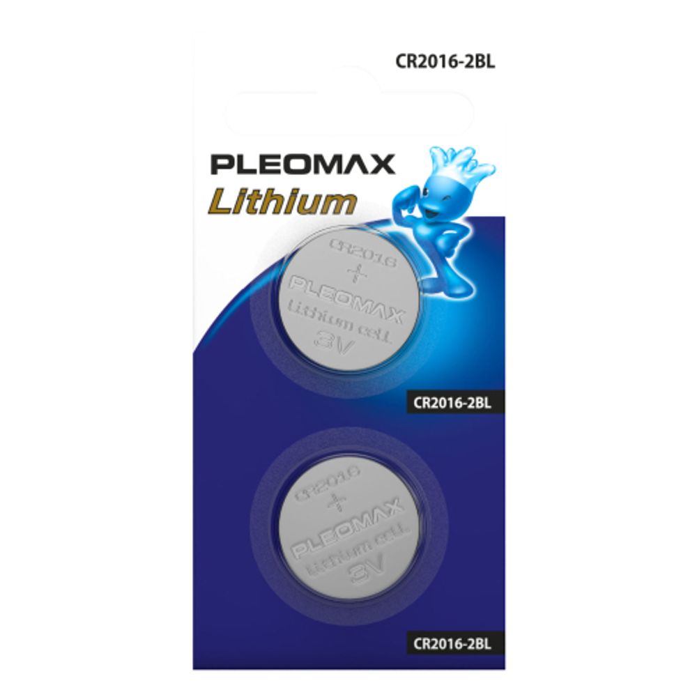 Батарейки Pleomax CR2016-2BL Lithium | Батарейки Литиевые