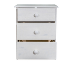 Комод, 43х34х53, Хаба, для одежды, прикроватная тумба, с ящиками, из массива дерева, белый, Dipriz