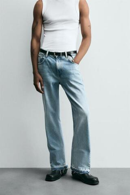 ZARA ДЖИНСЫ FLARED FIT, СИНИЙ