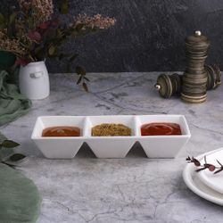 Менажница 23,5*8 см h4,6 см 3 отделения белая фарфор NEW P.L. Proff Cuisine [3]