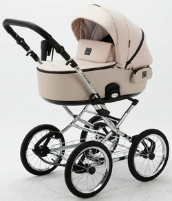 Детская коляска Adamex Porto Retro 2 в 1 PO-PS33 (СВ.БЕЖ+СВ.БЕЖА КОЖА)