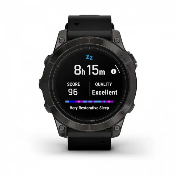 Garmin epix Pro (Gen 2) Sapphire Edition 47 мм, титановый, угольно-серый DLC, черный кожаный ремешок