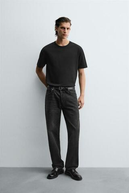 ZARA ДЖИНСЫ STRAIGHT FIT, УГОЛЬНЫЙ