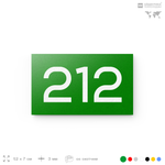 Номер на дверь 212, табличка на дверь для офиса, квартиры, кабинета, аудитории, склада, зеленая 120х70 мм, Айдентика Технолоджи