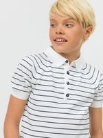 Поло для мальчика с коротким рукавом AT1497-1 бело-синий