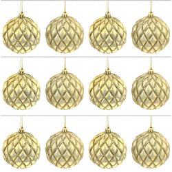GAEM Набор из 12шт Украшение новогоднее Шар "Золотая сетка", D10 см, L43 W33 H10 см