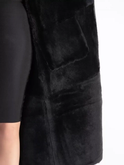 Дубленка зима натуральная с капюшоном длинная