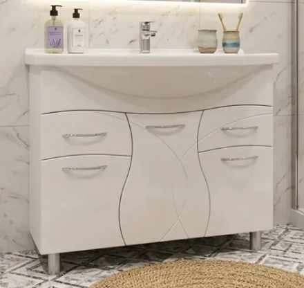 Тумба Алекса 90 с умывальником Эльбрус 90 (в комплекте)