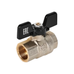 Кран шаровой полнопроходной STOUT - 1/2" (ВР/ВР, PN40, Tmax 150°C, ручка-бабочка черная)