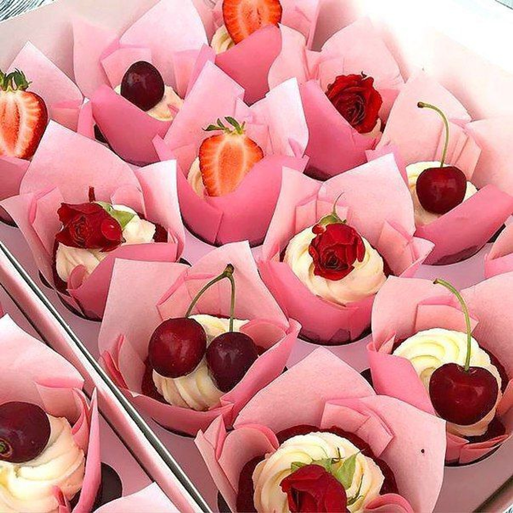 Форма бумажная «Тюльпан», 5х8 см (розовый, 200 штук)