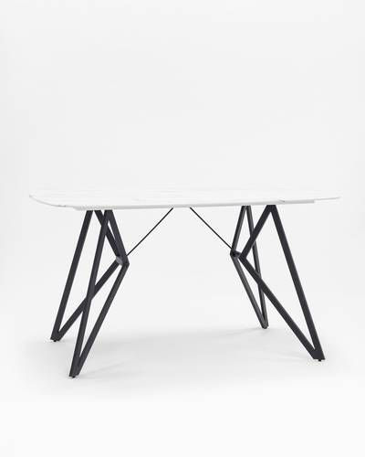 Стол обеденный Денвер 140*90 белый стеклянный