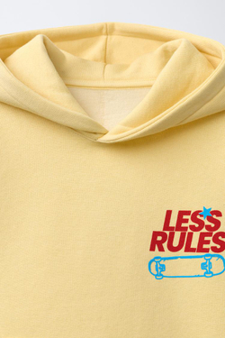 ZARA ХУДИ С КАПЮШОНОМ И СКЕЙТ-ПРИНТОМ, ЖЕЛТЫЙ