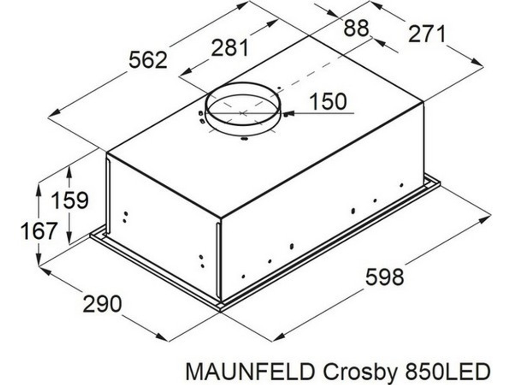 Вытяжка MAUNFELD Crosby 850LED белый