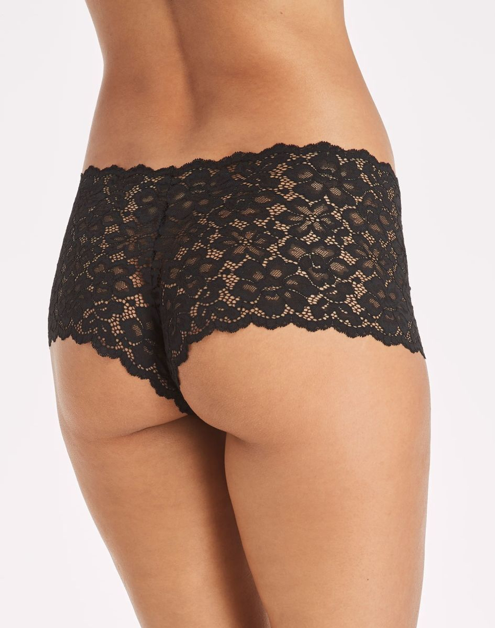 Восхитительные трусы-шорты из мягкого эластичного кружева (Размер: L) (Цвет: черный)