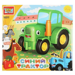 Конструктор пластмассовый 4эл. "Зелёный трактор" большие кубики 10011-GK (Город мастеров)