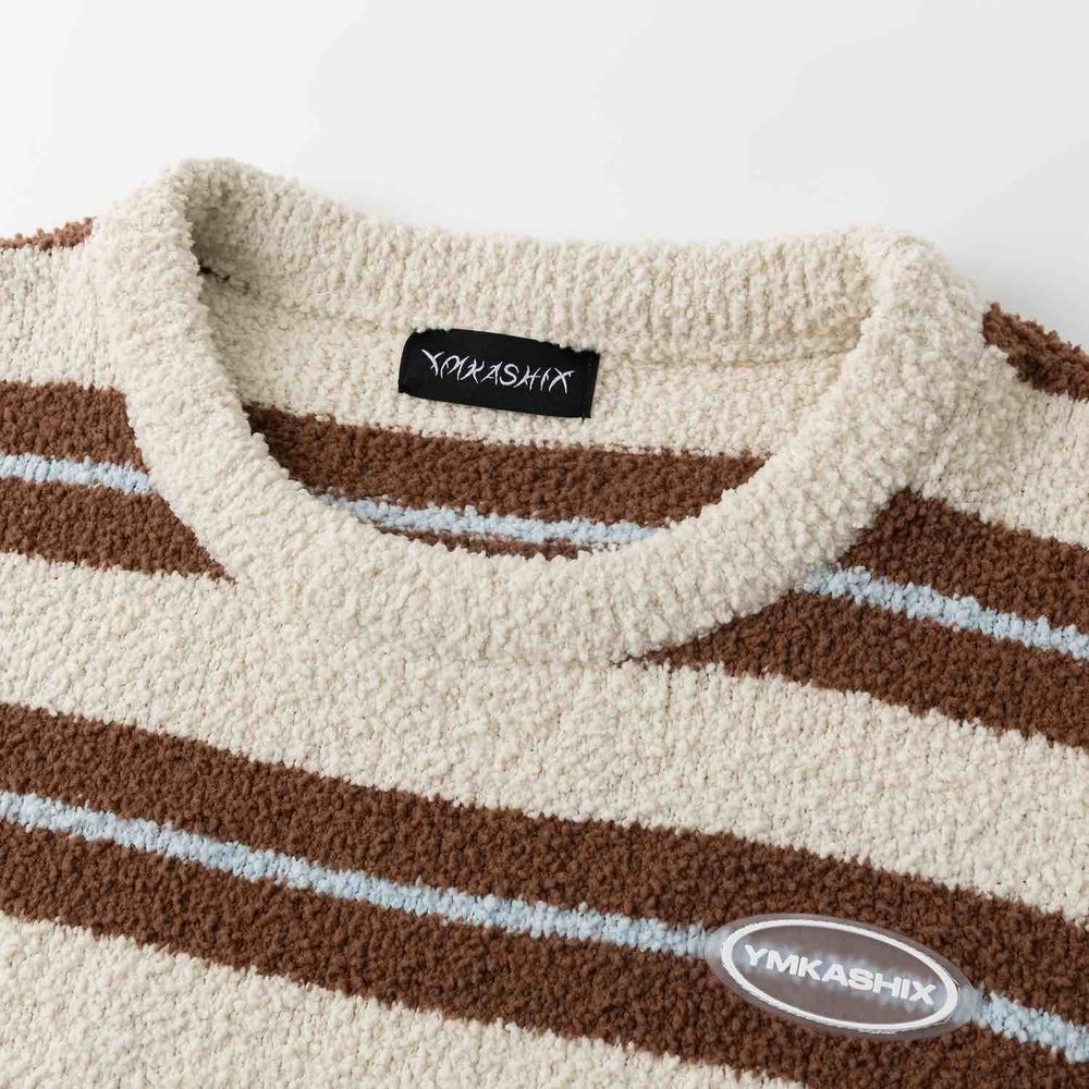 Свитер Ymkashix Soft Strips белый/кофейный