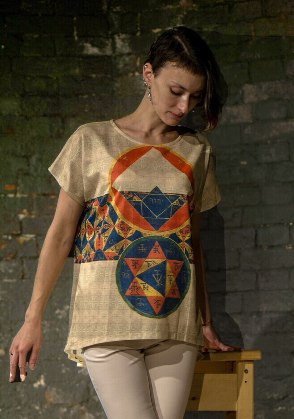 Футболка "Каббала", по мотивам иллюстраций из каббалистического трактата Жана Тено, 16 век.