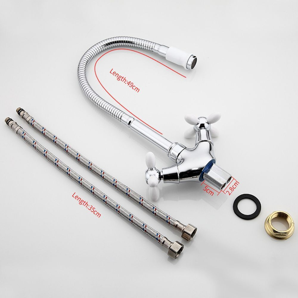 Смеситель для кухни, Frud, гибк излив, с кран-буксой, бел, R43127-7