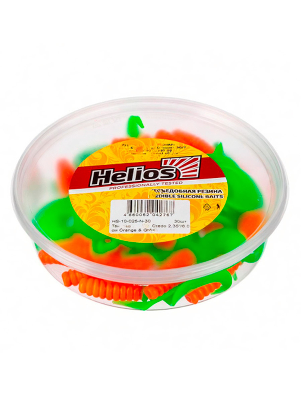 Твистер несъедобный Helios Credo 2,35"/6,0 см Lime 30шт. (HS-10-008-N-30)