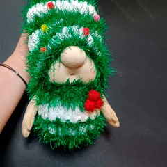 Игрушка интерьерная «Гномик-елочка» ручной работы / 40*11 см