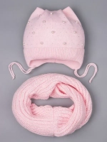 Шапка для девочки осенняя и снуд ушками