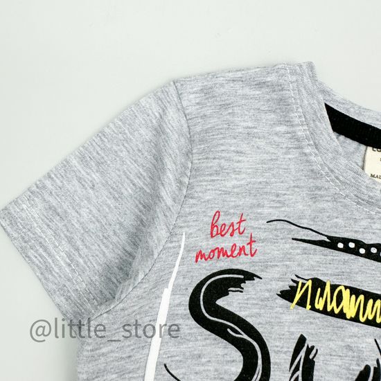 Комплект хлопковый "Summer boy" серый/черный