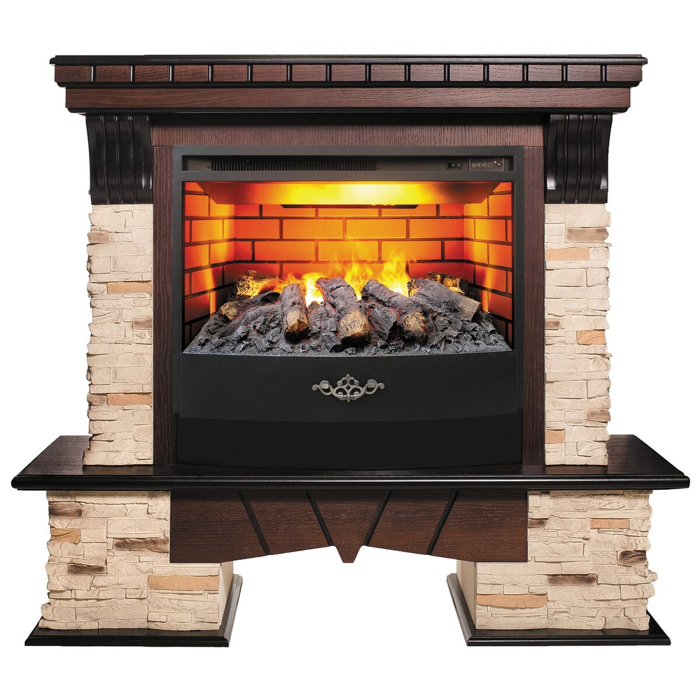 Электрокамин RealFlame Rockland AO античный дуб с очагом 3D Firestar 25,5