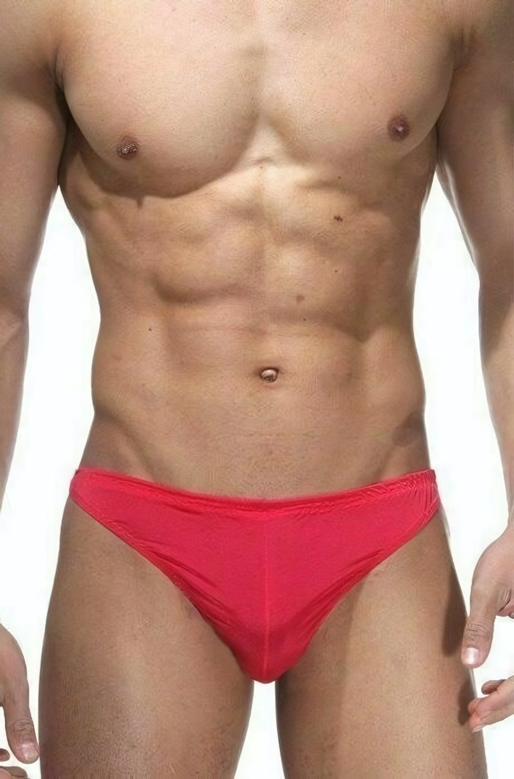 Мужские красные трусы-тонги на застежке (Размер: S-M) (Цвет: красный)