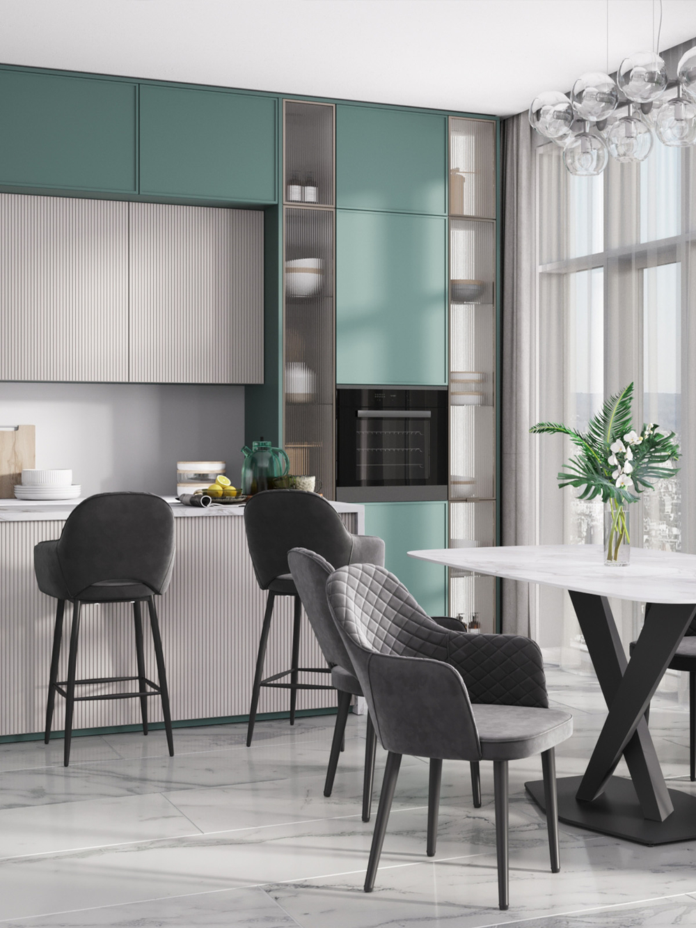 Стул Венера диамант велюр серый