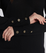 Хлопковый свитер merino button Michael Kors - черный(MU260EF4VR)