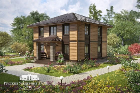 Проект двухэтажного дома &quot;Марсель&quot; 147 кв.м. с верандой