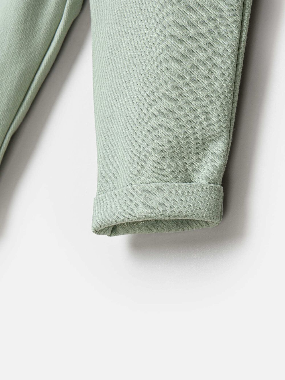 Брюки из джинскота "Шалфей" с отворотами 0+